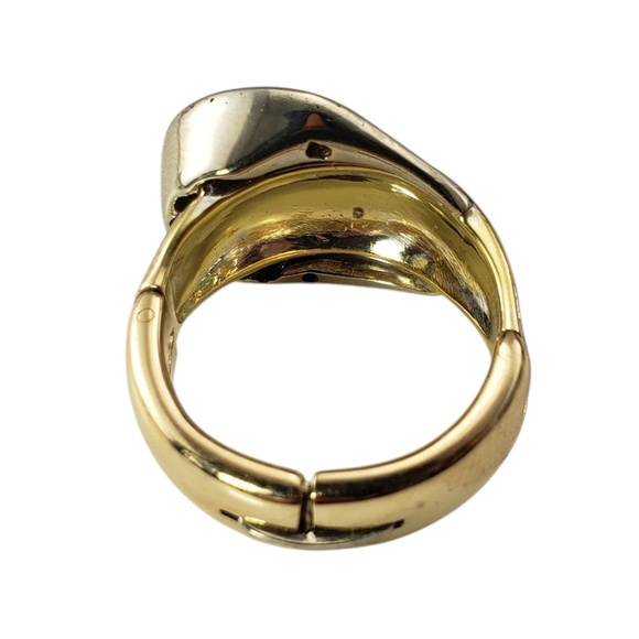 14 Karat Two Tone Gold and Baguette Diamond Adjustable Ring Size 7-8 #20918 - Picture 6 of 7